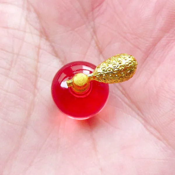 1:12 Scale Dollhouse Perfume Bottle Cabochon | Miniature Fragrance | Doll House Eau de Parfum Bottle (Red / 12mm x 17mm)