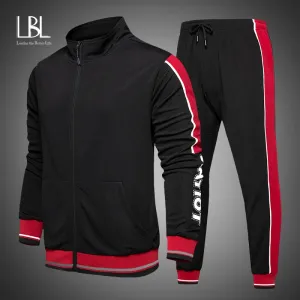 2020 New Autumn Sport Suits Men's Tracksuit Casual Sweat Suits Male Sportswear 2 Piece Set Men Sweatshirts   Pants Streetwear