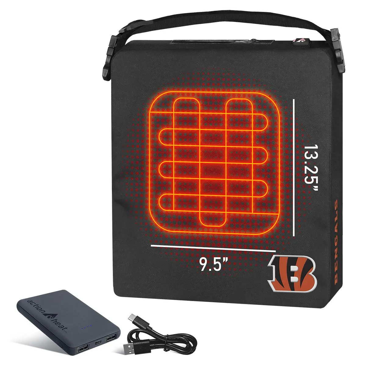 ActionHeat Cincinnati Bengals 5V Battery Heated Seat Cushion