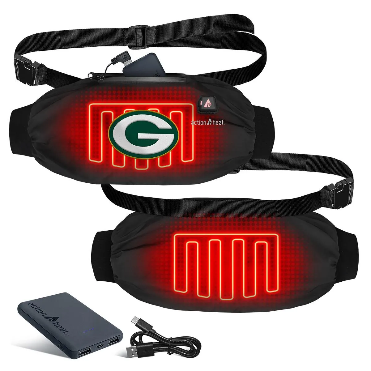 ActionHeat Green Bay Packers 5V Battery Heated Hand Muff