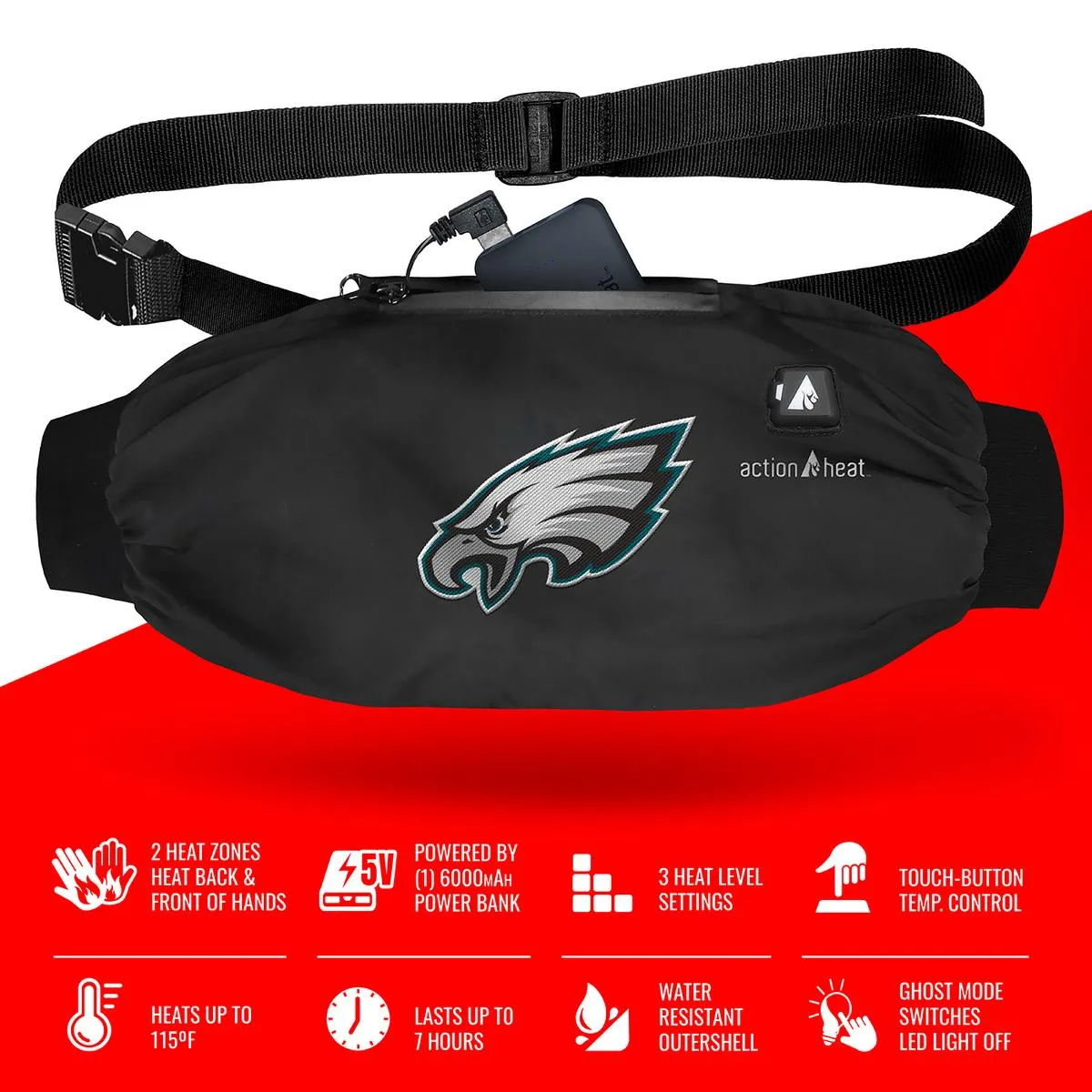 ActionHeat Philadelphia Eagles 5V Battery Heated Hand Muff