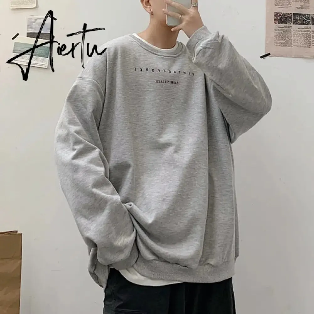 Aiertu Spring Men Casual Sweatshirts Harajuku 1997 Printed Men Oversized Hoodies  Korean Man Casual Loose Pullovers