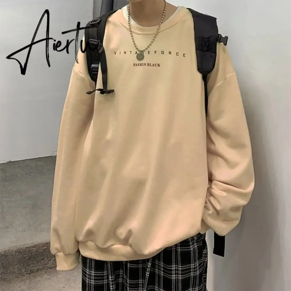 Aiertu Spring Men Casual Sweatshirts Harajuku 1997 Printed Men Oversized Hoodies  Korean Man Casual Loose Pullovers