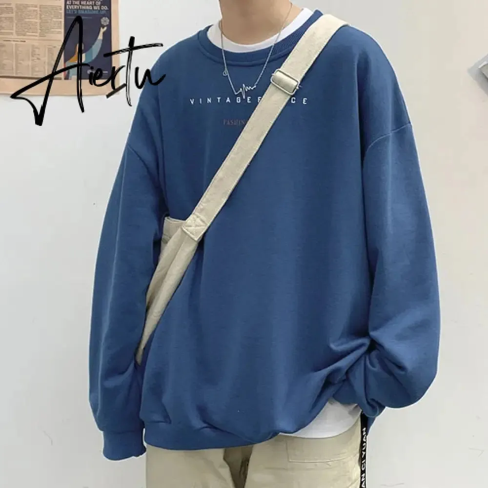 Aiertu Spring Men Casual Sweatshirts Harajuku 1997 Printed Men Oversized Hoodies  Korean Man Casual Loose Pullovers