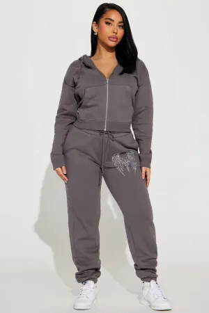 Angel Wings Sweatsuit - Charcoal