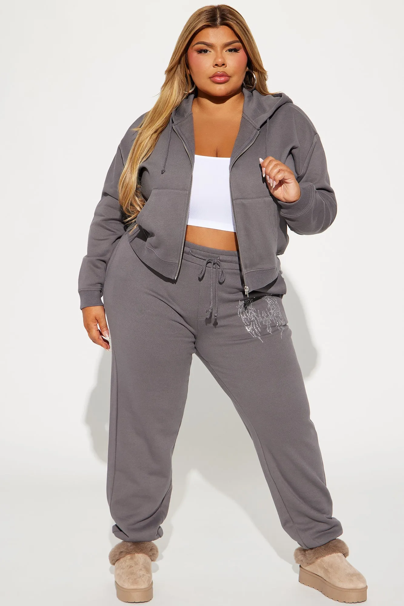 Angel Wings Sweatsuit - Charcoal