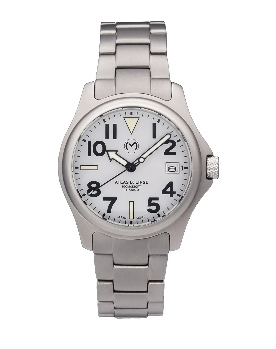 Atlas 38mm White Solar Eclipse Watch - Premium Edition