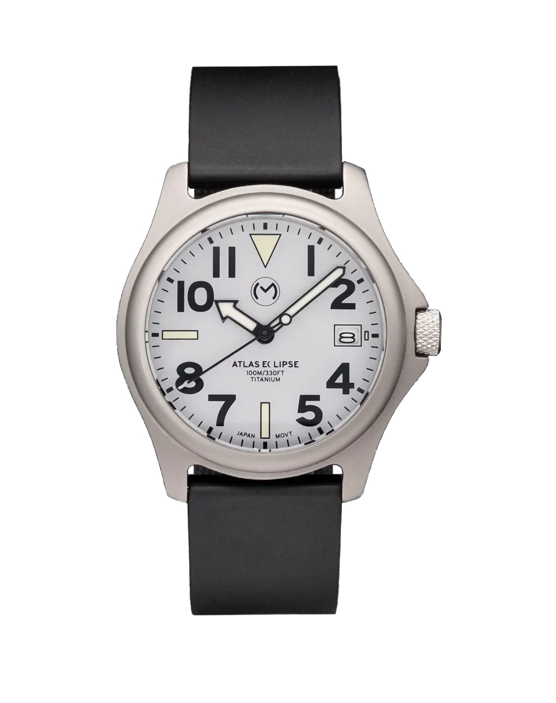 Atlas 38mm White Solar Eclipse Watch - Premium Edition