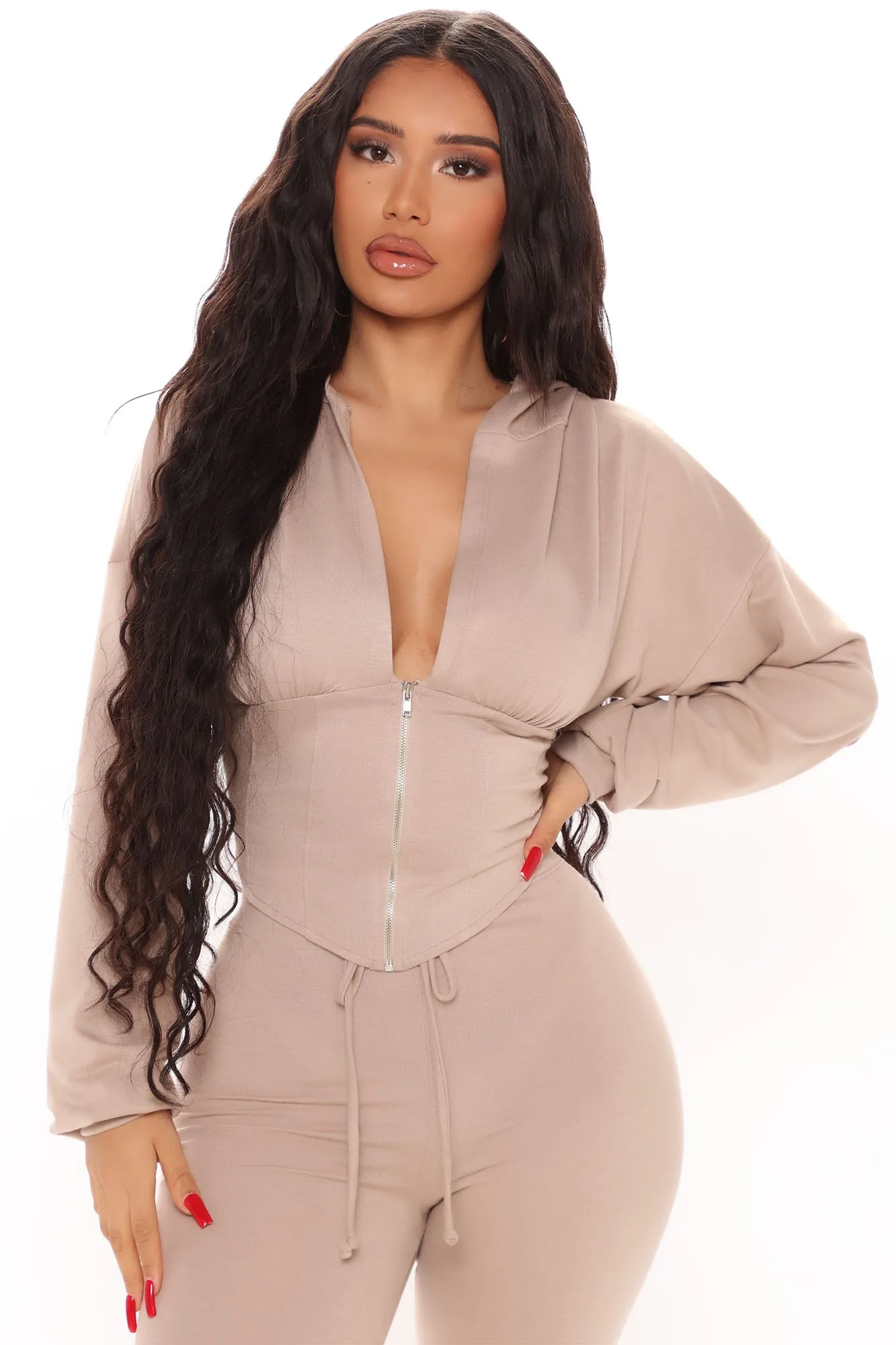 Better Than Ever Hoodie Set - Taupe