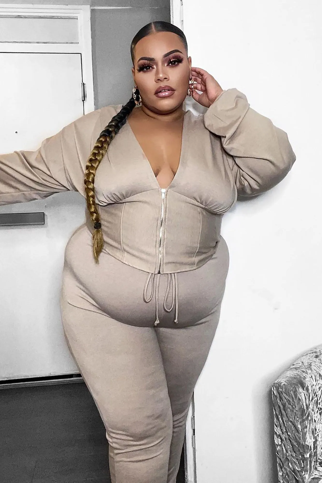 Better Than Ever Hoodie Set - Taupe