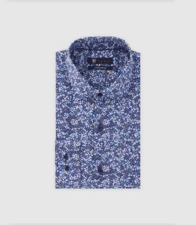 Chemise avec fleurs bleue