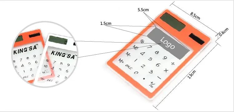 Clear Solar Powered Calculator