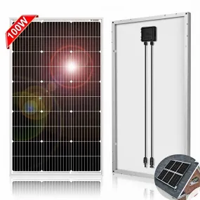 DKSolar™ 100W Solar Panel: German TÜV Monocrystalline, 18V, Higher-Efficiency Off-Grid