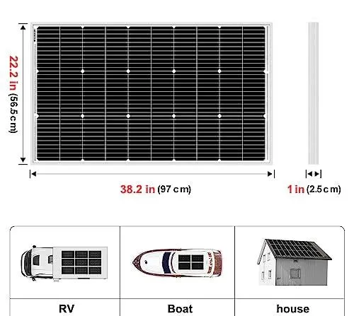 DKSolar™ 100W Solar Panel: German TÜV Monocrystalline, 18V, Higher-Efficiency Off-Grid