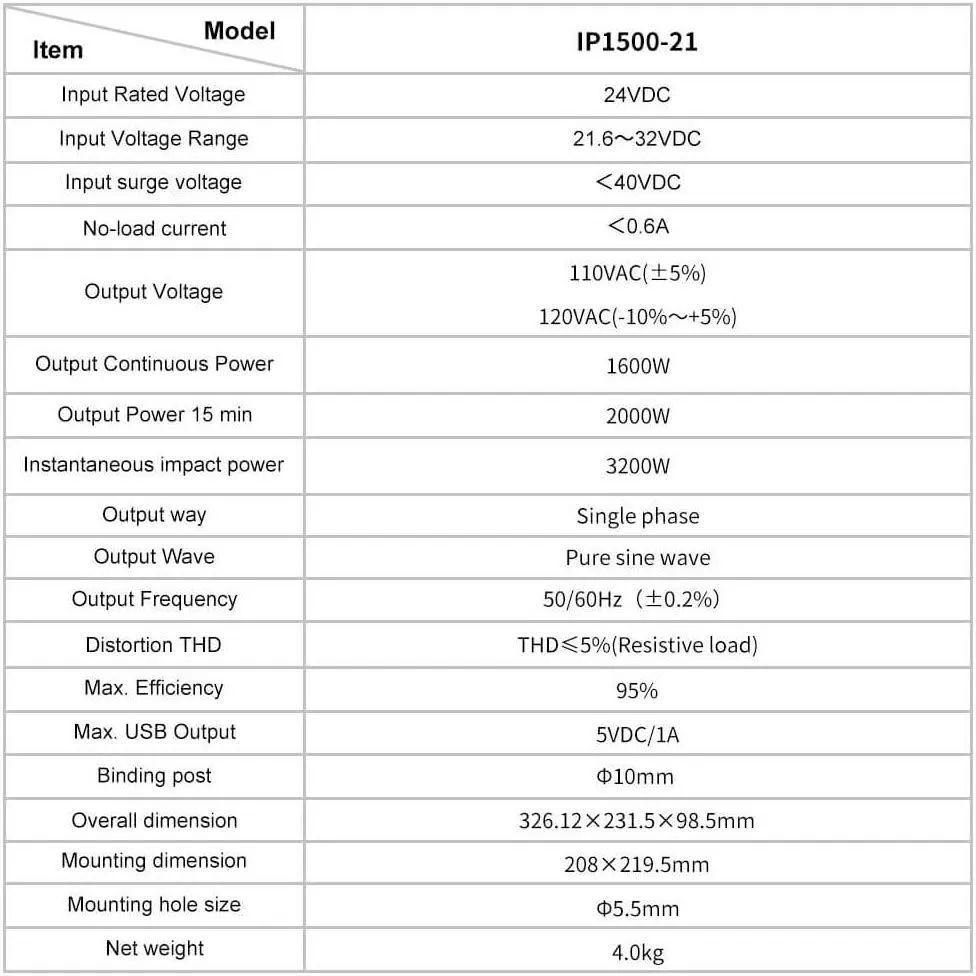 EP-Solar 2000w-24v Inverter Pure Sine Wave