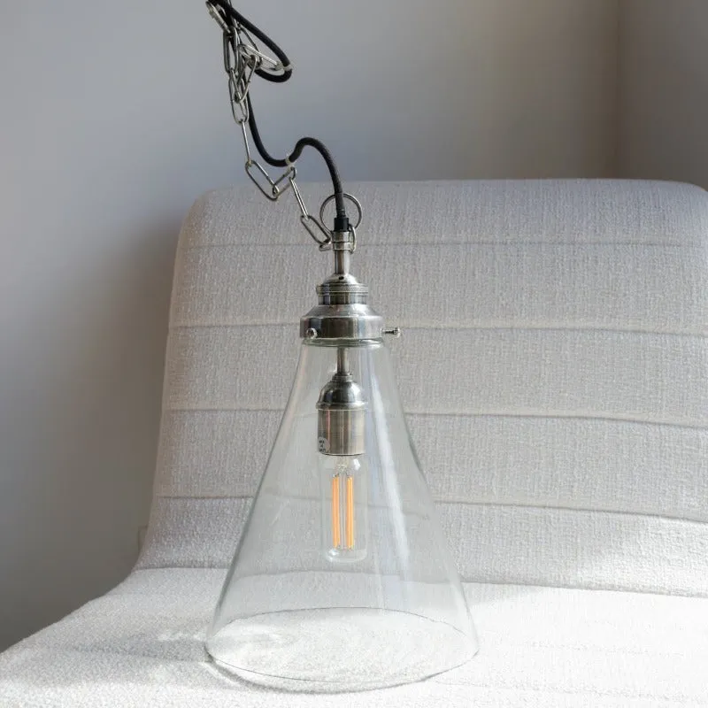 Evoking Industrial Glass Pendant | Antique Silver | Assorted Sizes