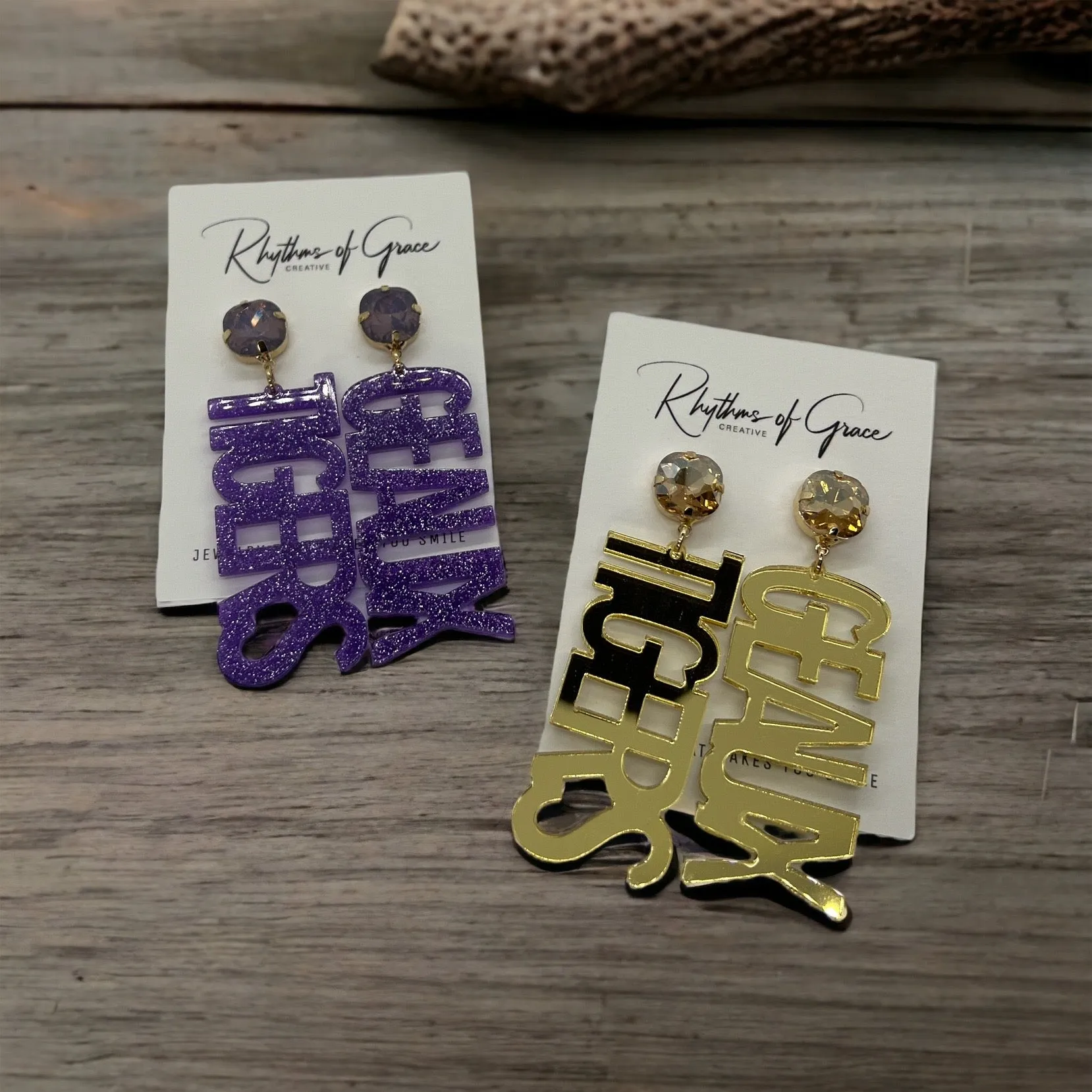 Geaux Tigers Earrings - Tiger Earrings, College Football Earrings, Handmade Jewelry, Purple and Gold, Football, Handmade Earrings, Louisiana