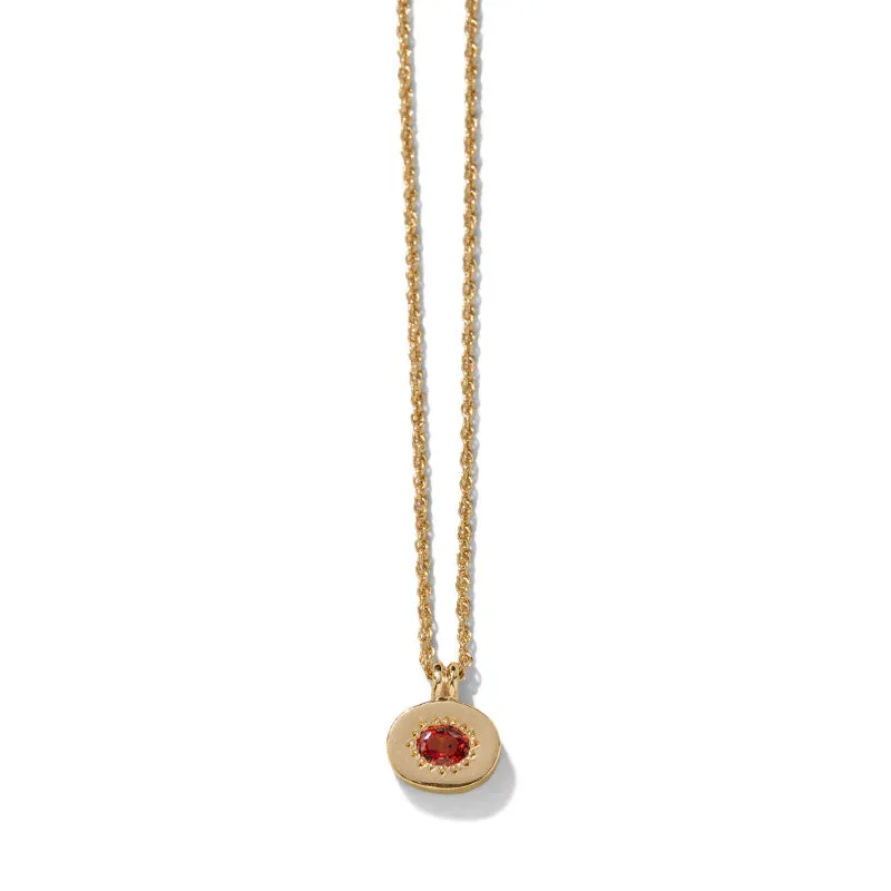 Ilios Necklace, Orange Sapphire, 9kt Yellow Gold