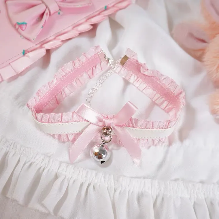 JAPANESE LOLITA PINK PU LACE CHOKER BY90161