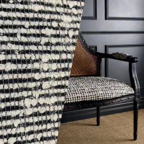 NEW Count Yorkshire Designer Heavyweight Boucle Upholstery Fabric in White and Black Melange