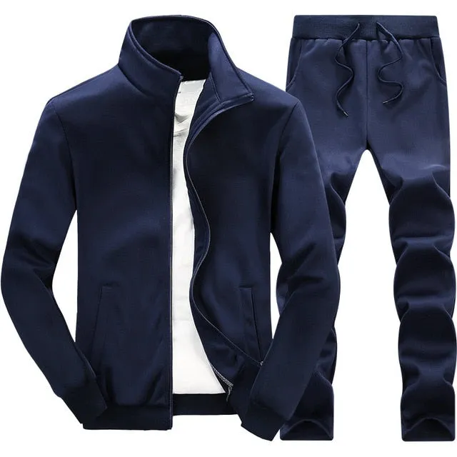 New Men's Tracksuit 2020 Casual Sweat Suits Male Sportswear Winter 2 Piece Sport Suits Set Men Sweatshirts   Pants Streetwear