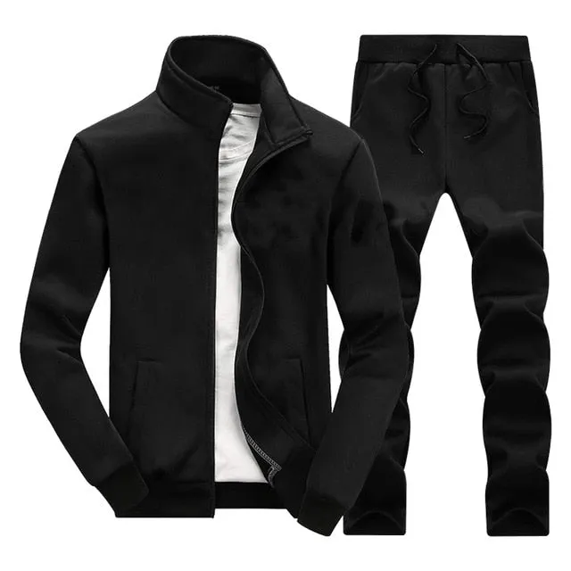 New Men's Tracksuit 2020 Casual Sweat Suits Male Sportswear Winter 2 Piece Sport Suits Set Men Sweatshirts   Pants Streetwear