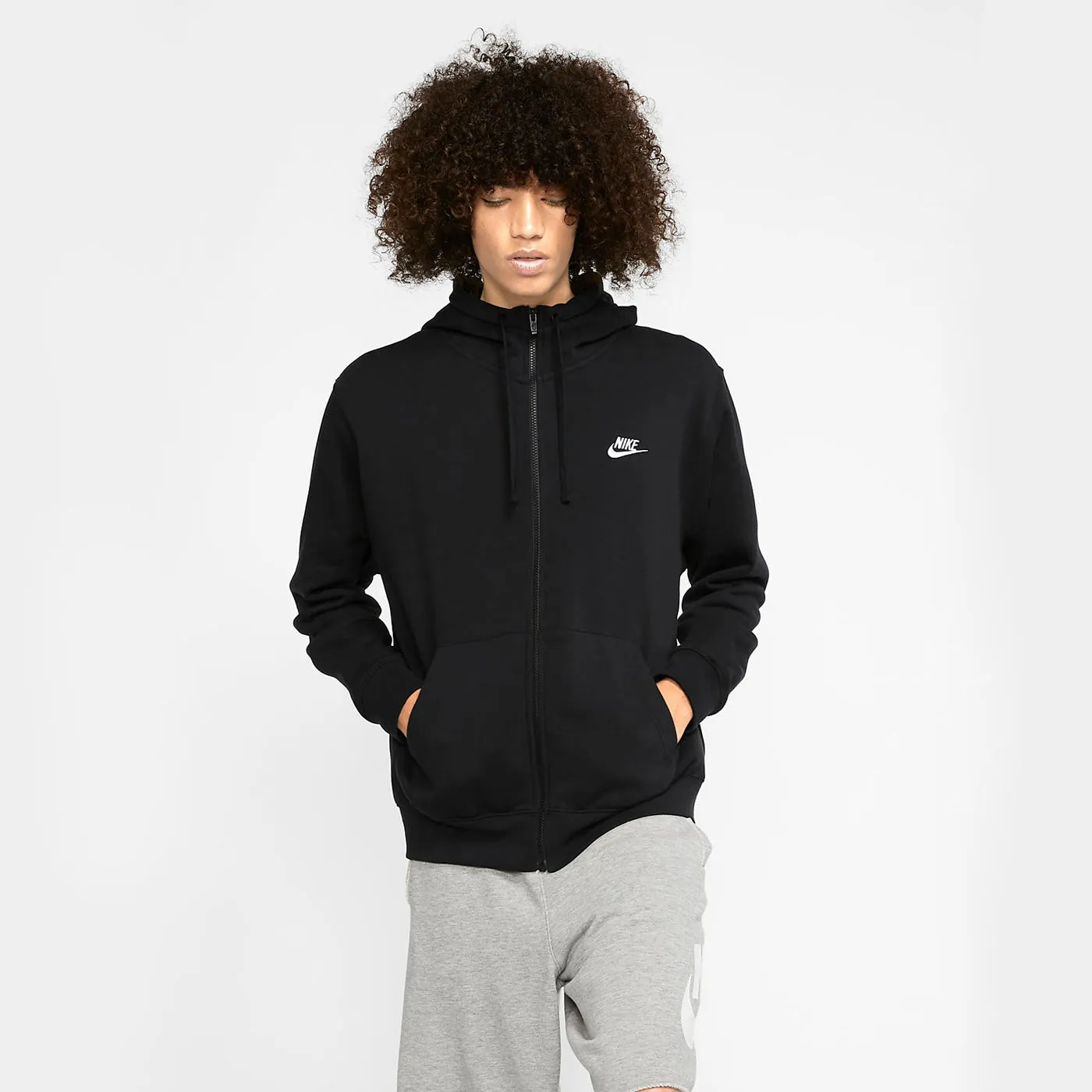 Nike Hoodie Zip Up  Sport Wear Fleece Black