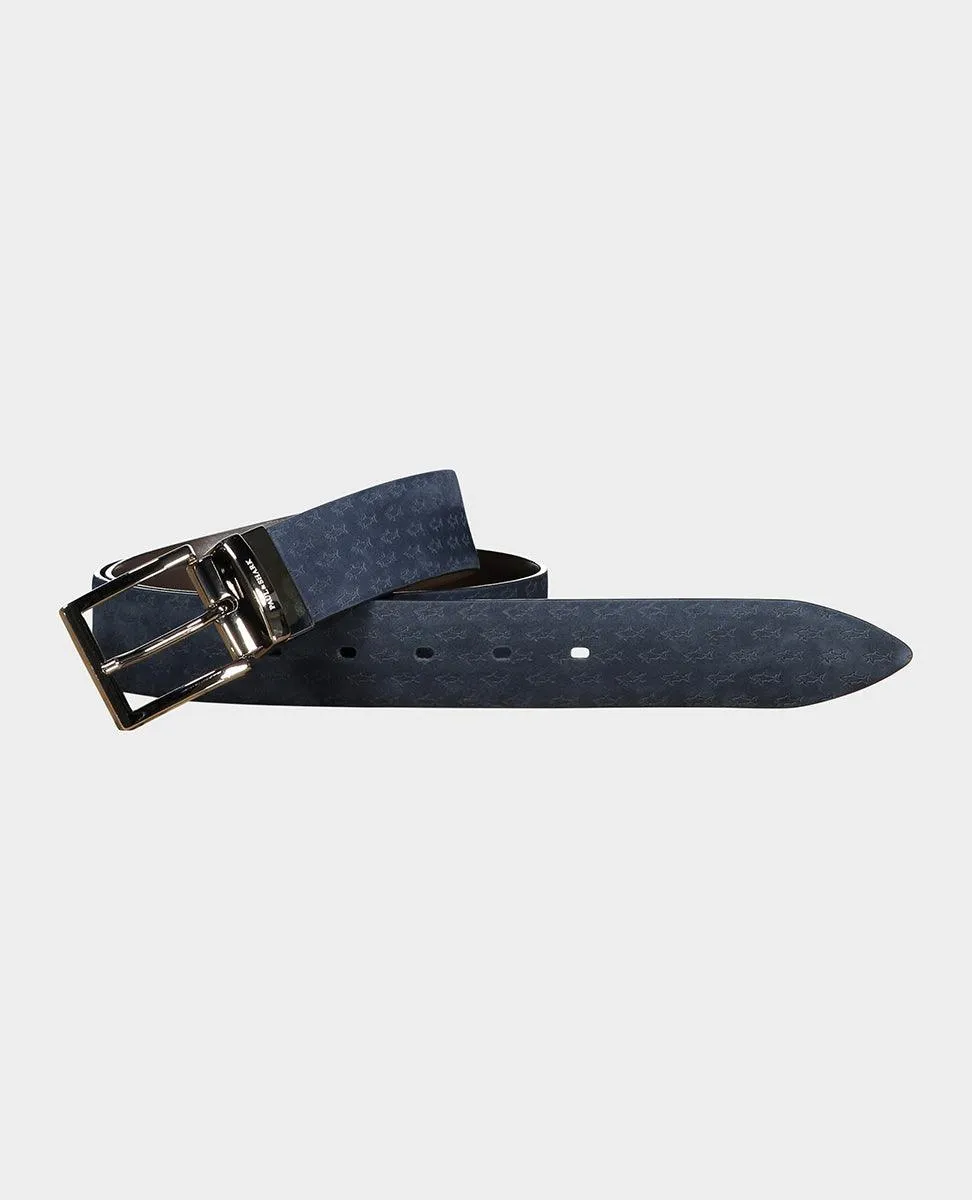 Paul & Shark - Ceinture de cuir reversible petits requins