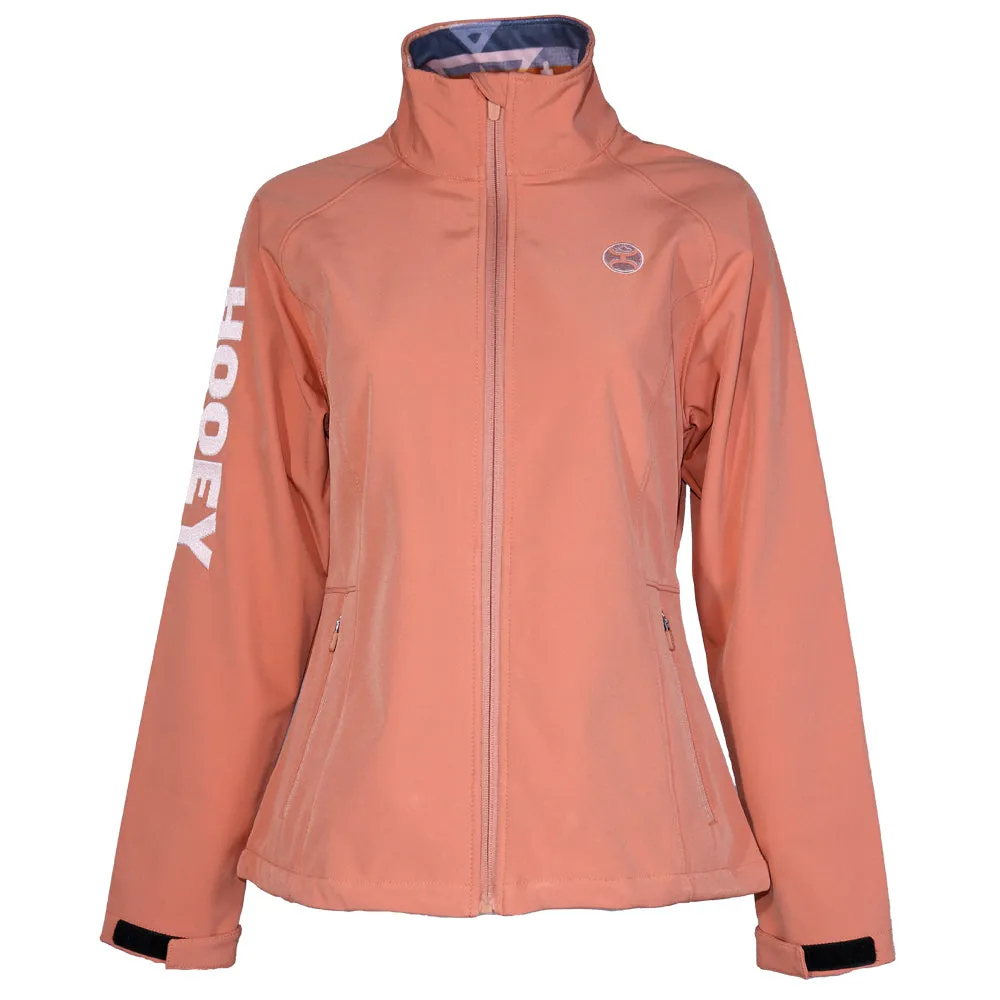 "Ladies Softshell Jacket" Pink w/Multi Color Pattern Lining