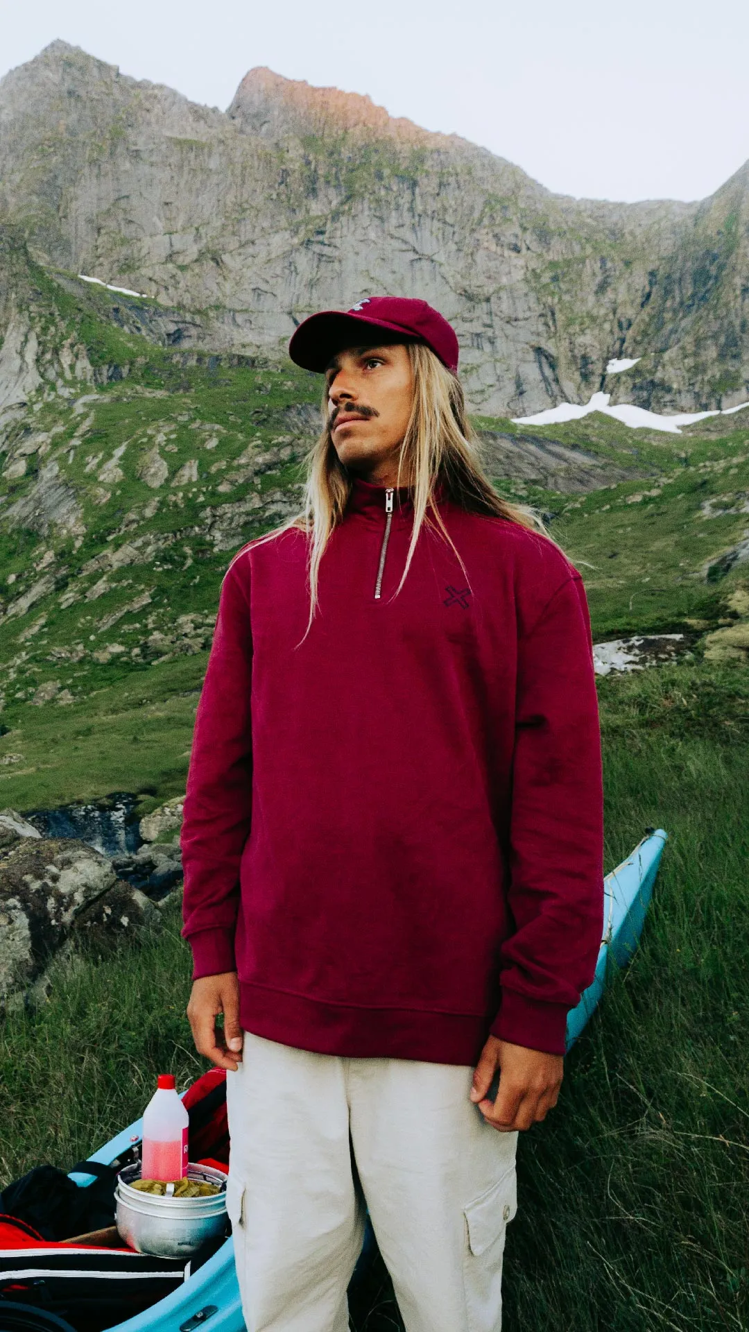 SUDADERA HALF ZIP REEF BURGUNDY