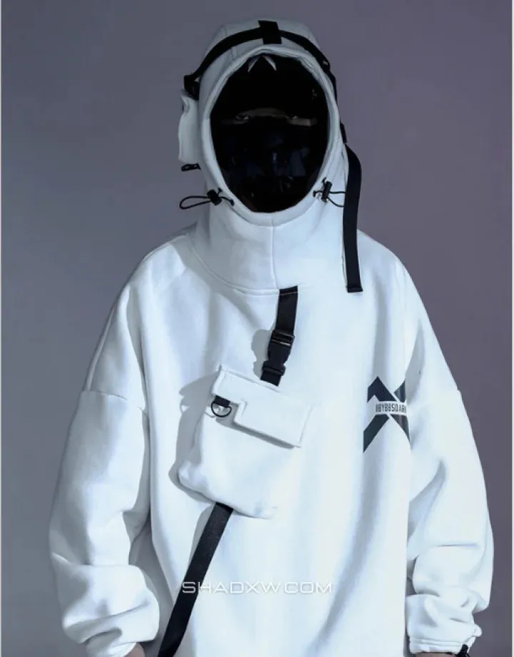 White Techwear Hoodie