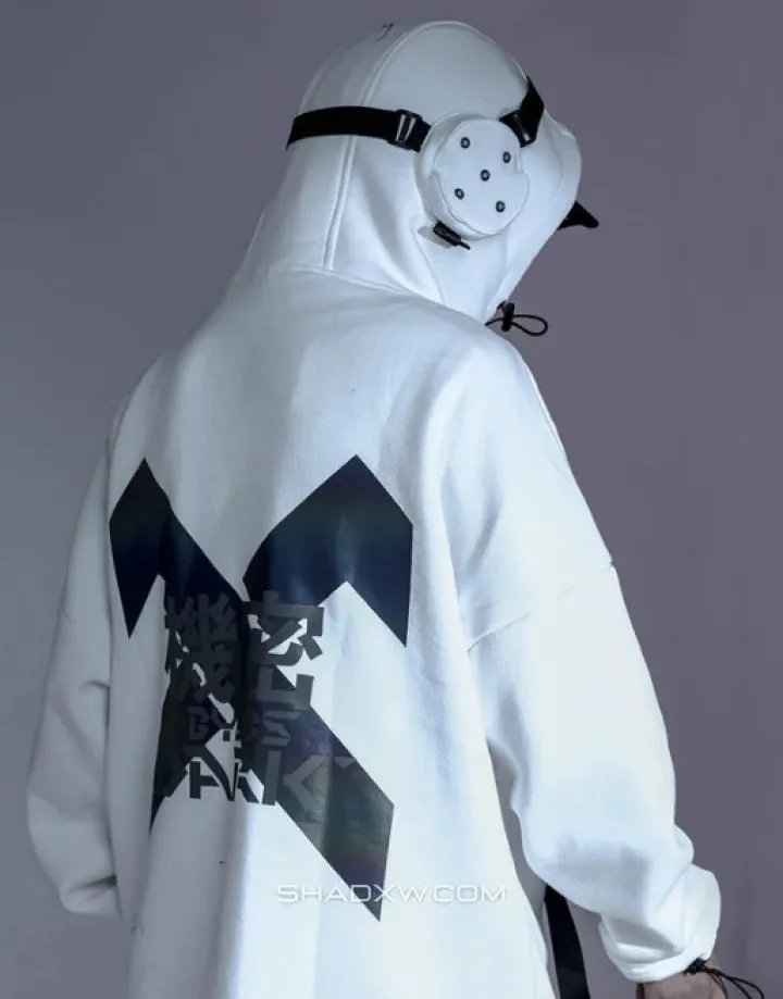 White Techwear Hoodie