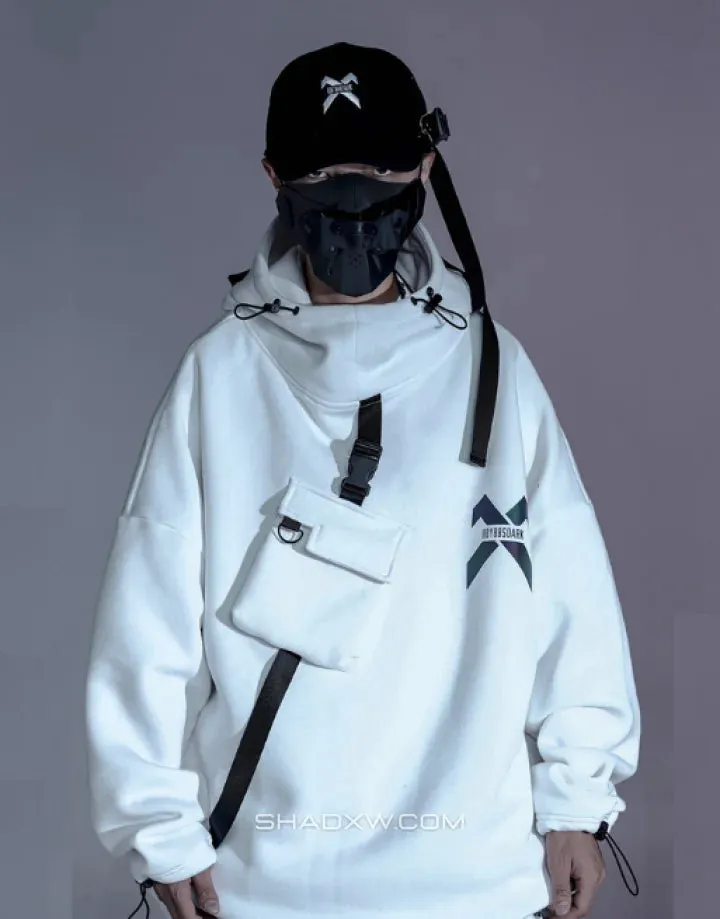 White Techwear Hoodie