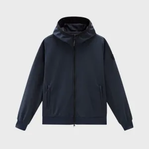 Woolrich Soft Shell Full Zip Hoodie Men's Melton Blue